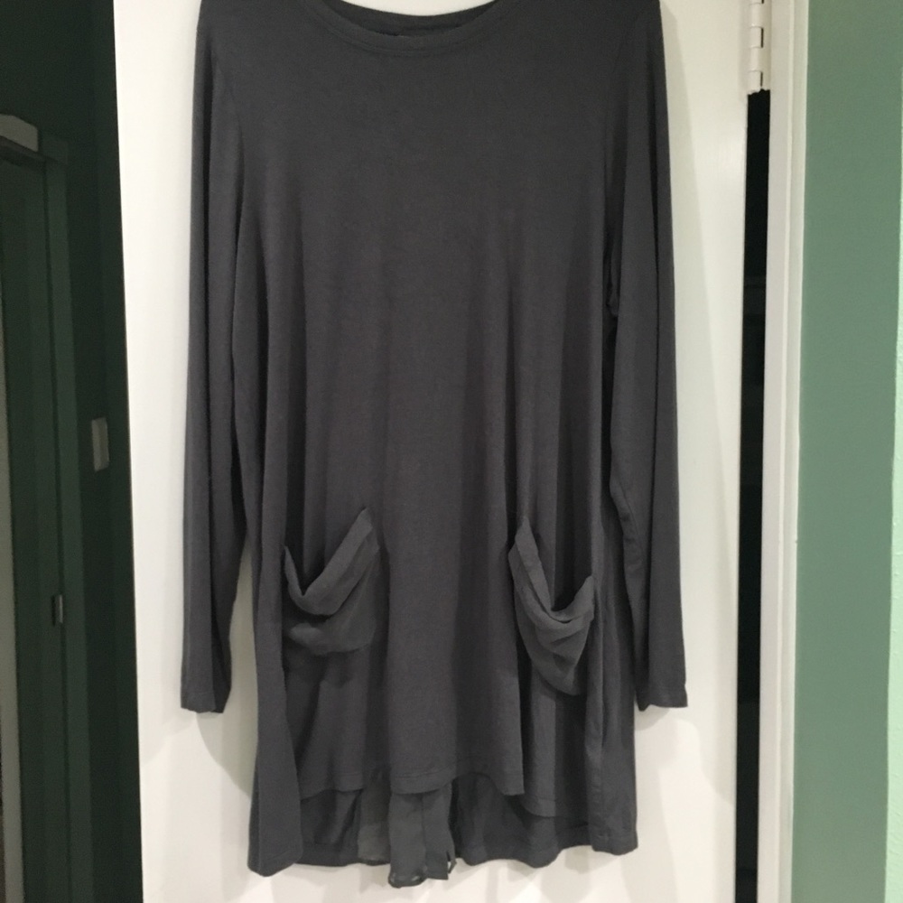 Logo by Lori Goldstein x large dark gray tunic.